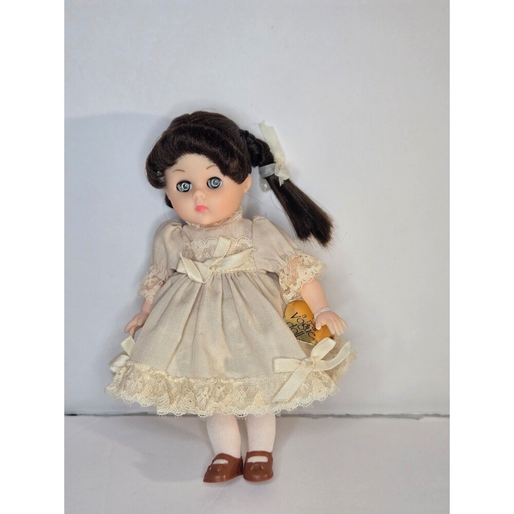 Vintage Ginny Doll Vogue Dolls Brunette Pigtails Tan Dress Stain underwear
